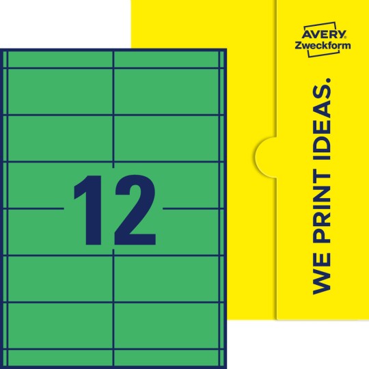 12 stk. etiketter per ark