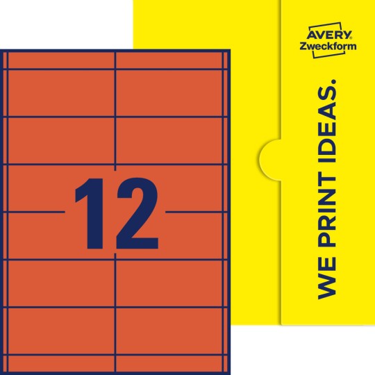 12 stk. etiketter per ark