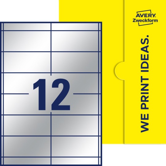 12 stk. etiketter per ark