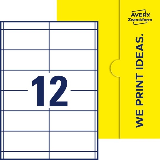 12 stk. etiketter per ark