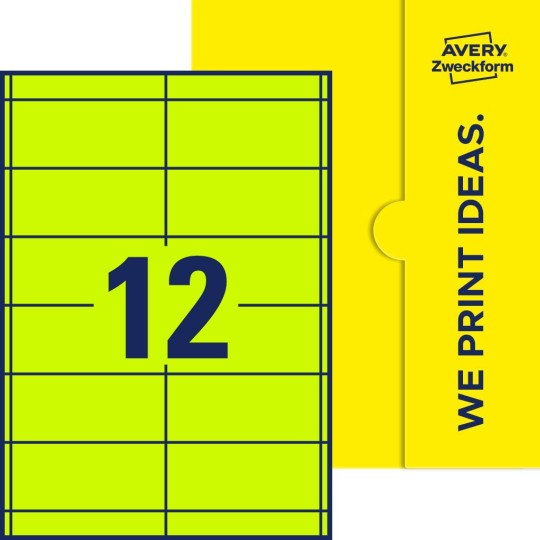 12 stk. etiketter per ark