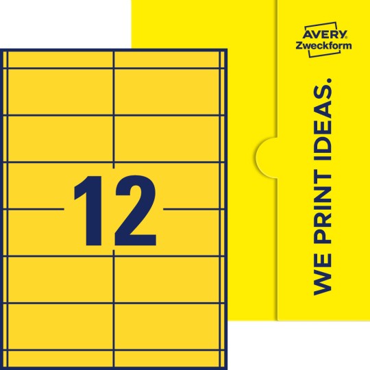 12 stk. etiketter per ark