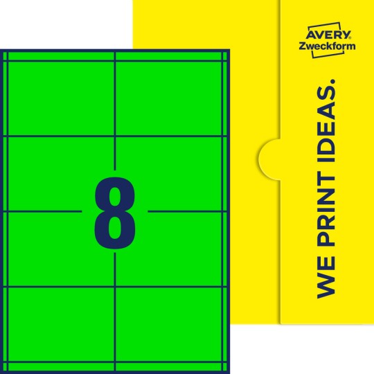 8 stk. etiketter per ark