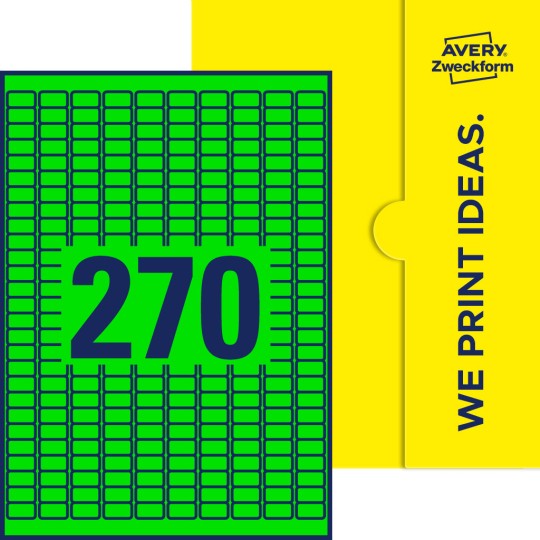 270 stk. etiketter per ark