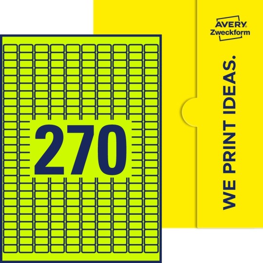270 stk. etiketter per ark