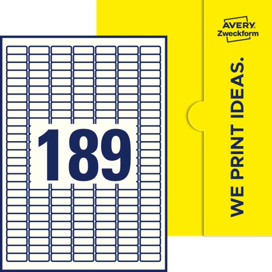 189 stk. etiketter per ark