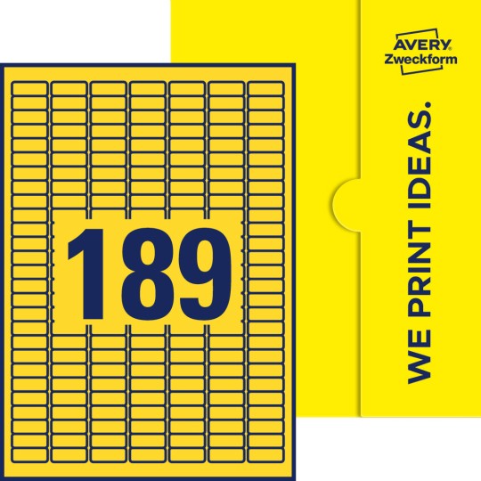 189 stk. etiketter per ark