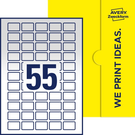 55 stk. etiketter per ark