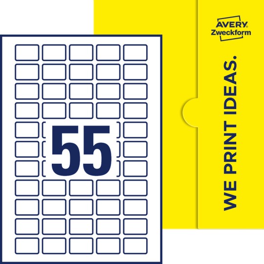 55 stk. etiketter per ark