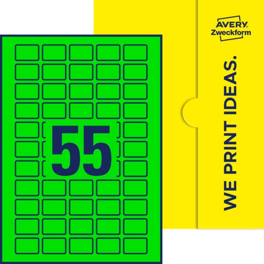 55 stk. etiketter per ark
