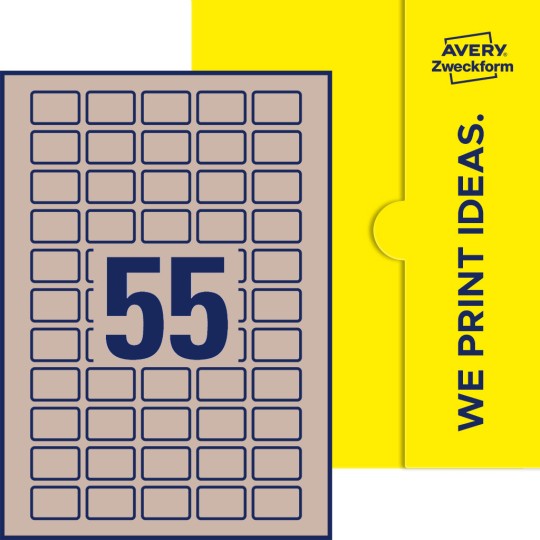 55 stk. etiketter per ark