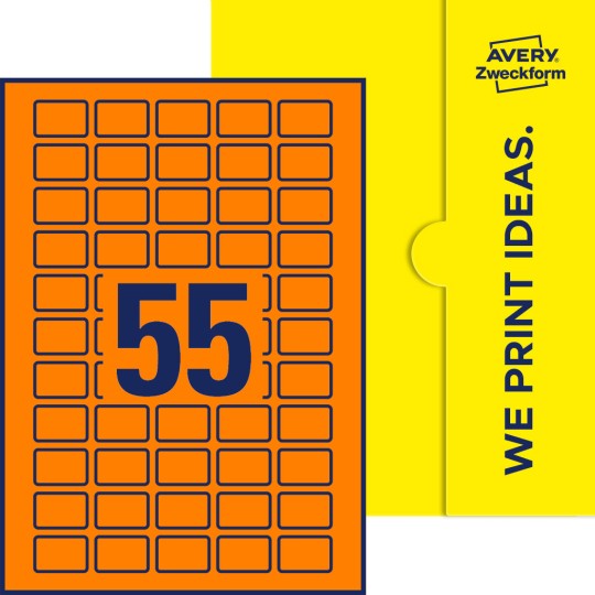 55 stk. etiketter per ark