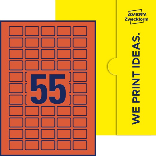 55 stk. etiketter per ark