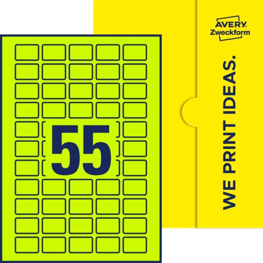 55 stk. etiketter per ark