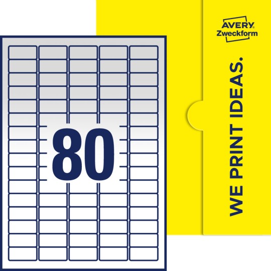 80 stk. etiketter per ark
