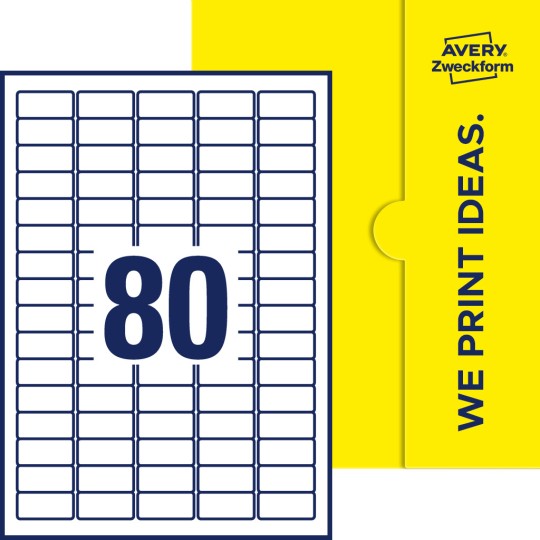80 stk. etiketter per ark