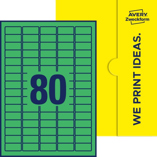 80 stk. etiketter per ark