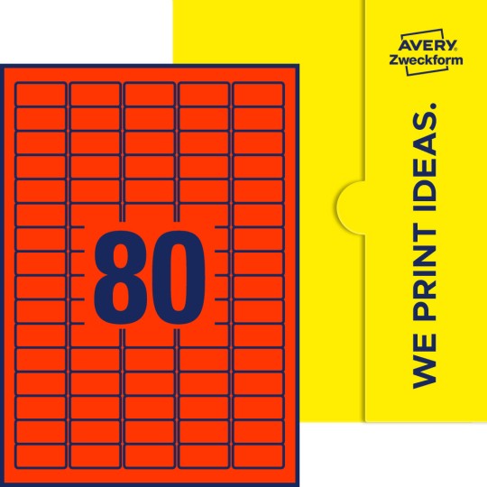 80 stk. etiketter per ark