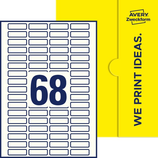 68 stk. etiketter per ark