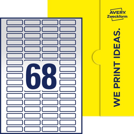 68 stk. etiketter per ark