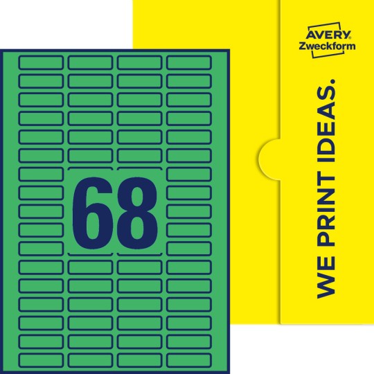 68 stk. etiketter per ark