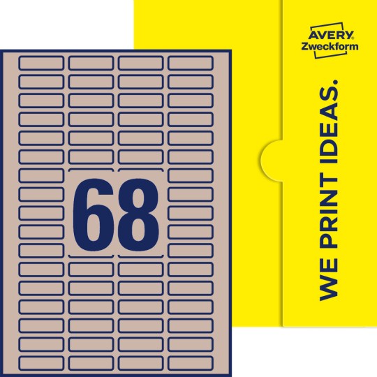 68 stk. etiketter per ark