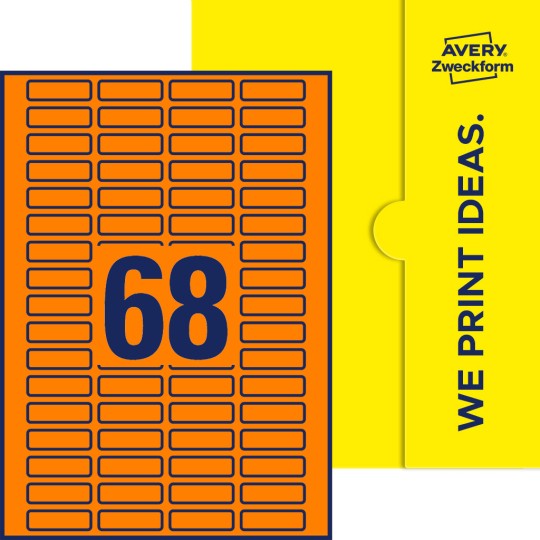 68 stk. etiketter per ark