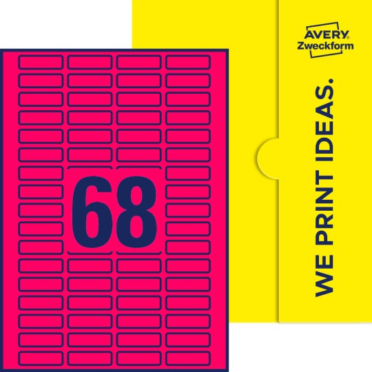 68 stk. etiketter per ark