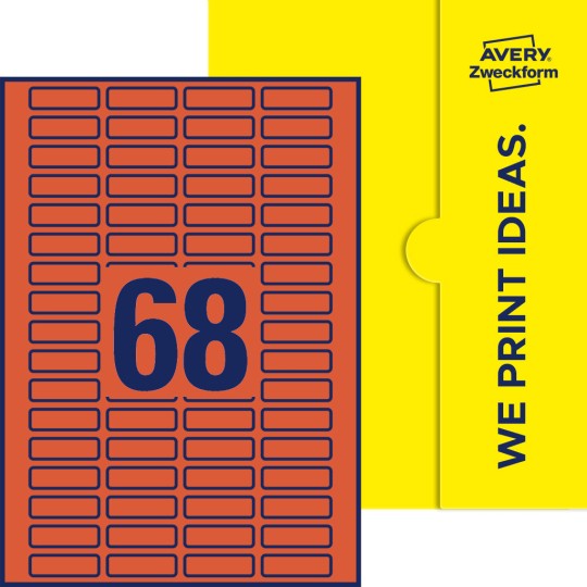68 stk. etiketter per ark