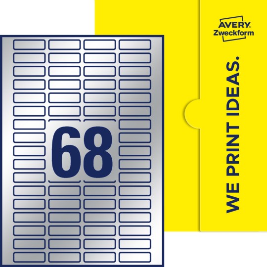 68 stk. etiketter per ark