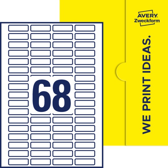 68 stk. etiketter per ark