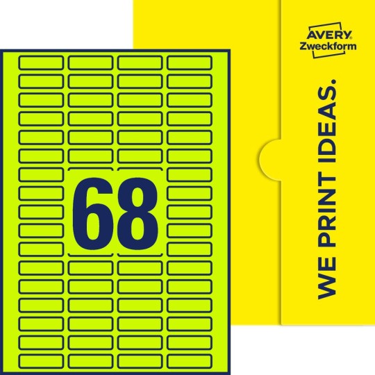 68 stk. etiketter per ark