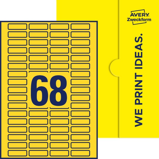 68 stk. etiketter per ark
