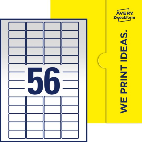 56 stk. etiketter per ark