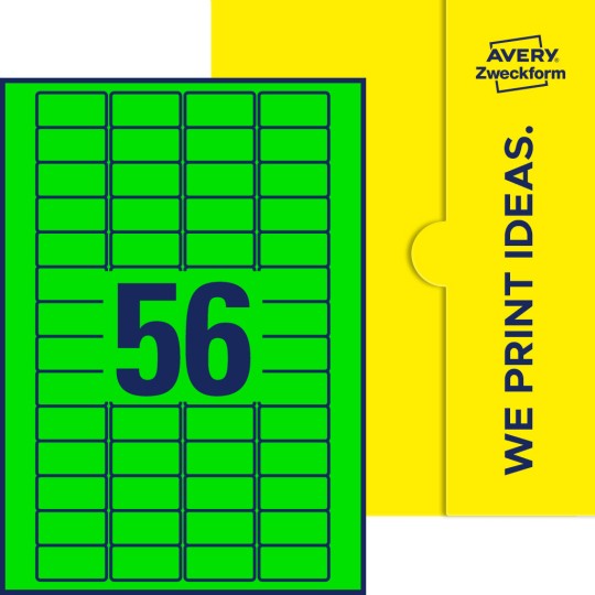 56 stk. etiketter per ark
