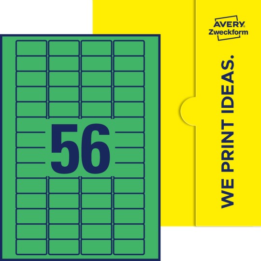 56 stk. etiketter per ark