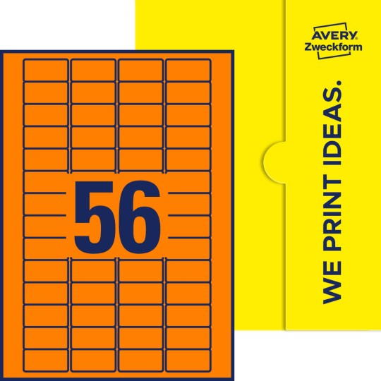 56 stk. etiketter per ark