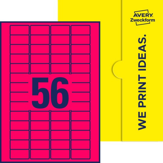 56 stk. etiketter per ark