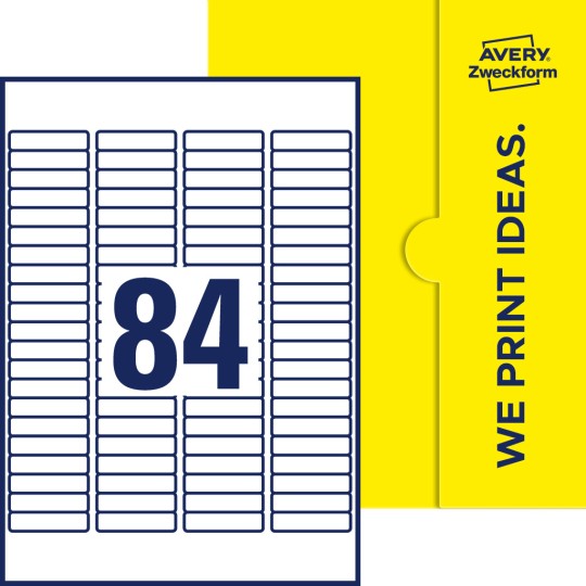 84 stk. etiketter per ark