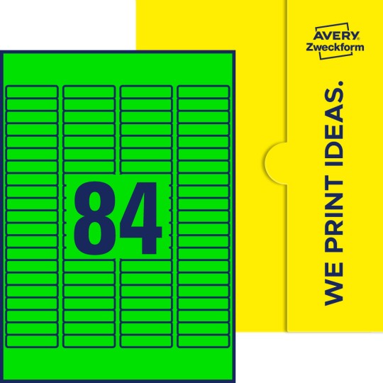 84 stk. etiketter per ark