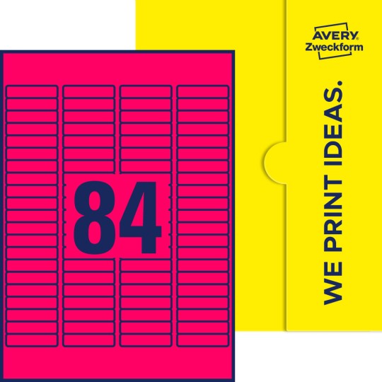 84 stk. etiketter per ark