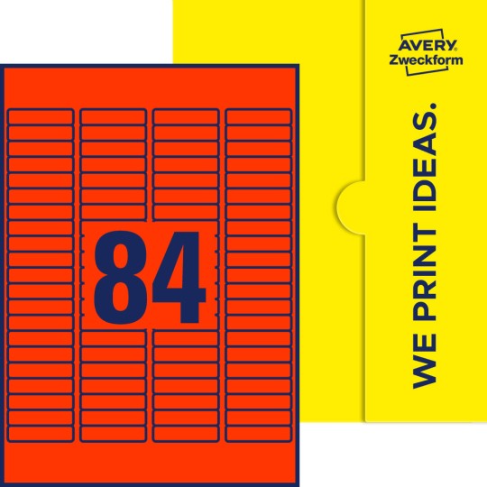 84 stk. etiketter per ark