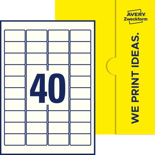 40 stk. etiketter per ark