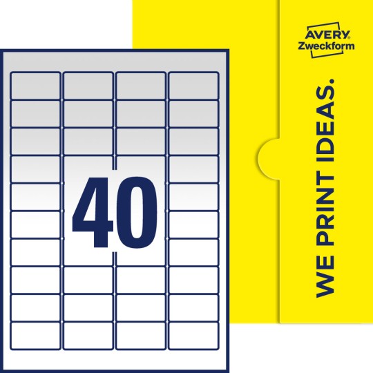 40 stk. etiketter per ark