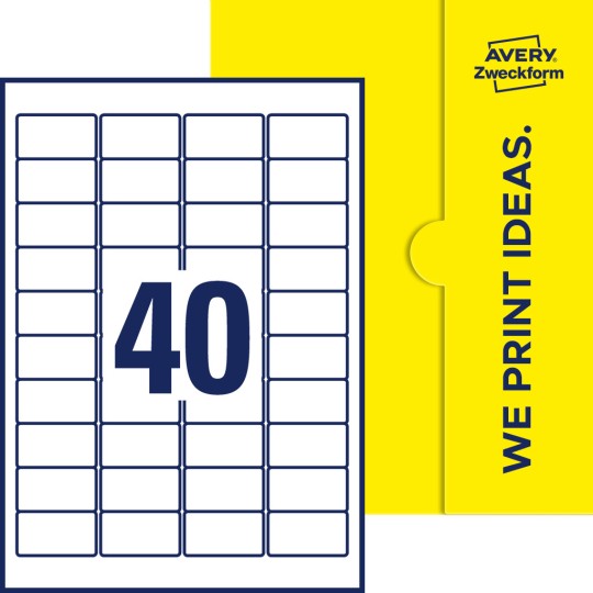 40 stk. etiketter per ark