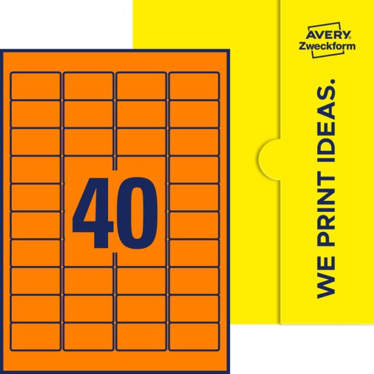 40 stk. etiketter per ark