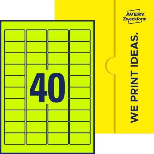 40 stk. etiketter per ark