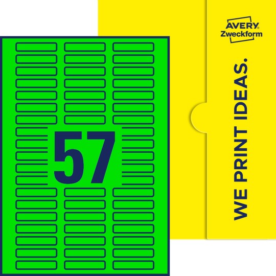57 stk. etiketter per ark