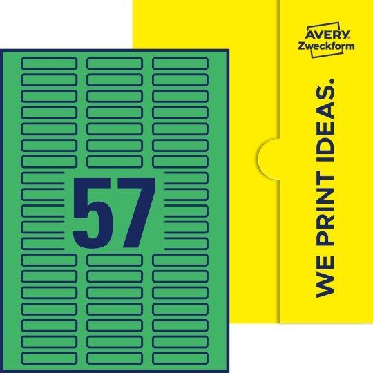 57 stk. etiketter per ark
