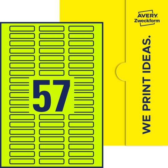 57 stk. etiketter per ark